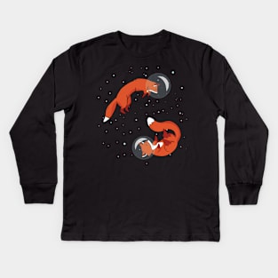 Foxes In Space Little Fox Astronaut Kids Long Sleeve T-Shirt